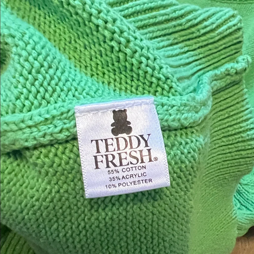 Teddy Fresh Green Bear Sweater Size Large Women’s Retails for $150